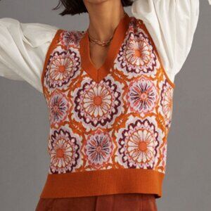Anthropologie Maeve Jacquard Sweater Vest XXSP